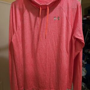 Under Armour Pink Hoodie with Orange Drawstrings